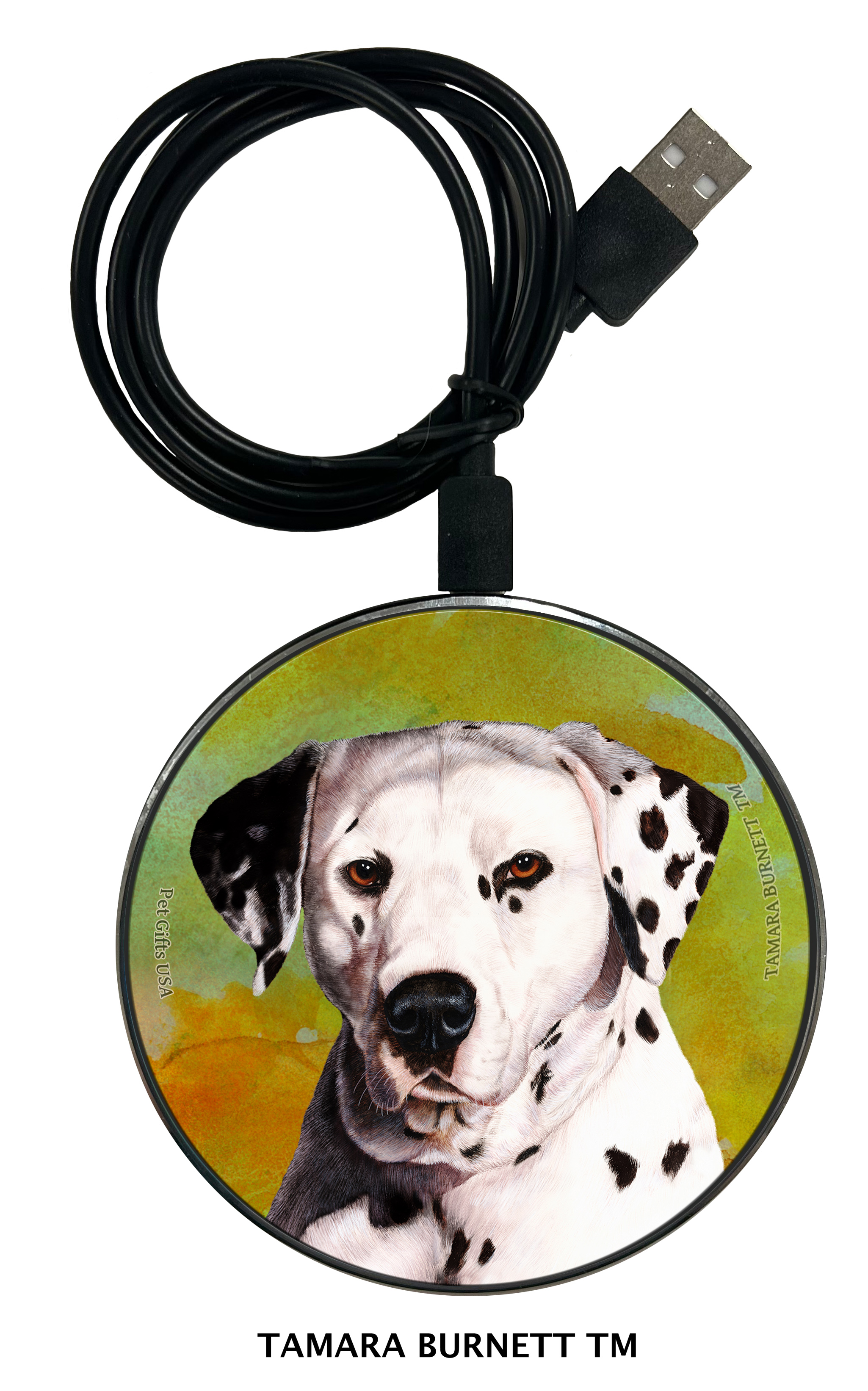 An image of product 29729 - Dalmatian Black and White - Zoomies Phone Charger